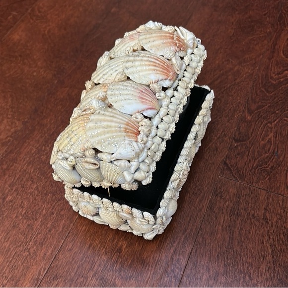 Vintage Shell-Embellished Jewelry Box - Picture 1 of 15